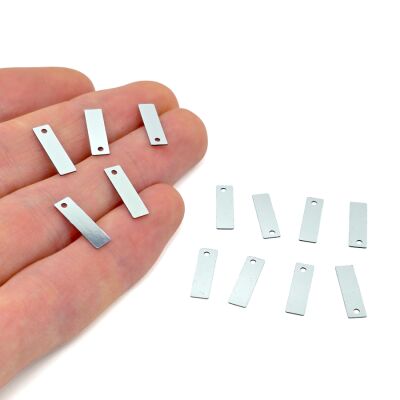 4x14 mm DİKDÖTGEN MODEL PLASTİK PUL PAYET, OYA PULU, NAKIŞ PULU, DÖKME PUL, GÜMÜŞ RENK - 1