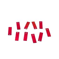 4x14 mm DİKDÖTGEN MODEL PLASTİK PUL PAYET, OYA PULU, NAKIŞ PULU, DÖKME PUL, KIRMIZI RENK - 2