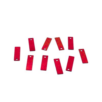 4x14 mm DİKDÖTGEN MODEL PLASTİK PUL PAYET, OYA PULU, NAKIŞ PULU, DÖKME PUL, KIRMIZI RENK - 2