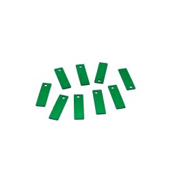 4x14 mm DİKDÖTGEN MODEL PLASTİK PUL PAYET, OYA PULU, NAKIŞ PULU, DÖKME PUL, KOYU YEŞİL RENK - 2