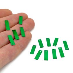 4x14 mm DİKDÖTGEN MODEL PLASTİK PUL PAYET, OYA PULU, NAKIŞ PULU, DÖKME PUL, KOYU YEŞİL RENK - ERTÜRK