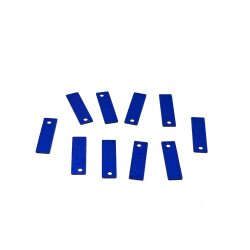 4x14 mm DİKDÖTGEN MODEL PLASTİK PUL PAYET, OYA PULU, NAKIŞ PULU, DÖKME PUL, MAVİ RENK - 2