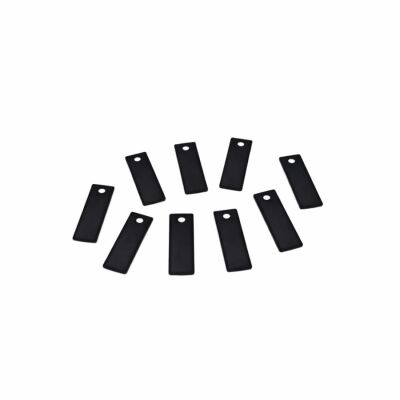 4x14 mm DİKDÖTGEN MODEL PLASTİK PUL PAYET, OYA PULU, NAKIŞ PULU, DÖKME PUL, SİYAH RENK - 2