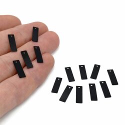 4x14 mm DİKDÖTGEN MODEL PLASTİK PUL PAYET, OYA PULU, NAKIŞ PULU, DÖKME PUL, SİYAH RENK - ERTÜRK