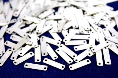 4x15 mm DİKDÖRTGEN İKİ DELİK PUL, NİKEL KAPLAMA, PRİNÇ #660N - 2