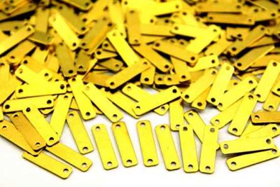 4x15 mm DİKDÖRTGEN İKİ DELİK PUL, HAM PİRİNÇ #660H - 2