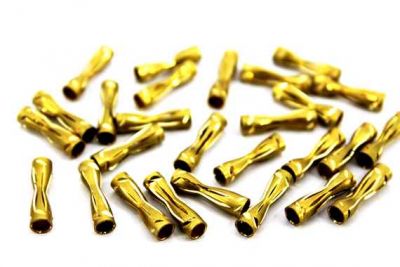 4x15 mm YUVARLAK DESENLİ DÜZ BORU, HAM PİRİNÇ #1194H - 2