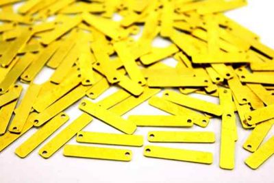 4x20 mm DİKDÖRTGEN TEK DELİK PUL, HAM PİRİNÇ #657H-TEK-DELİK - 2