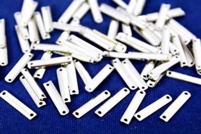 4x20 mm DİKDÖRTGEN İKİ DELİK PUL, NİKEL KAPLAMA, PRİNÇ #655N - 2