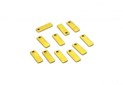 5x15 mm DİKDÖRTGEN TEK DELİK PUL, HAM PİRİNÇ, #1258H - 2