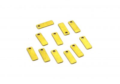 5x15 mm DİKDÖRTGEN TEK DELİK PUL, HAM PİRİNÇ, #1258H - 3