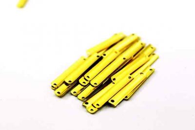 4x25 mm DİKDÖRTGEN İKİ DELİK PUL, HAM PİRİNÇ #654H - 2
