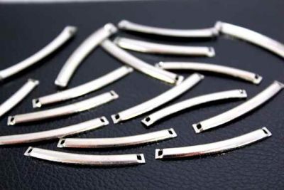 4x25 mm DİKDÖRTGEN KAVİSLİ ÇİFT DELİK PUL, NİKEL KAPLAMA PİRİNÇ #272N - 2