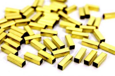 4x4x12 mm KARE DÜZ BORU, HAM PİRİNÇ #1161H - 2