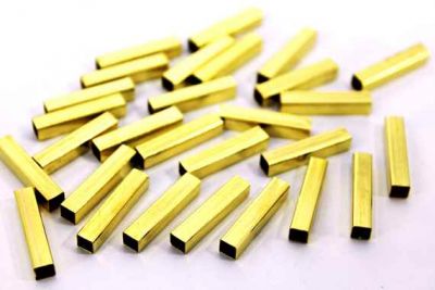 4x4x20 mm KARE DÜZ BORU, HAM PİRİNÇ #1159H - 3