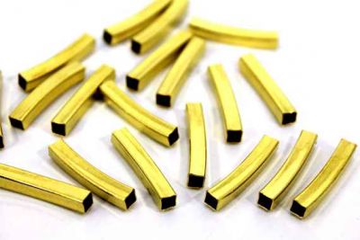 4x4x25 mm KARE KAVİSLİ BORU, HAM PİRİNÇ #1155H - 2