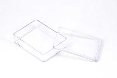 4x5.5 cm, YÜKSEKLİK : 1.5 cm, 10 ADET, KAPAKLI MİNİ MALZEME KUTUSU, BONCUK KUTUSU, ŞEFFAF RENK - 4