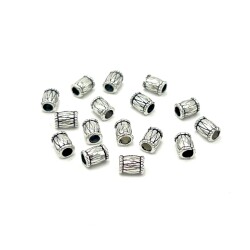 4x6 mm TESBİH ARA MALZEMESİ, ZAMAK DÖKÜM, BOYALI GÜMÜŞ KAPLAMA - 2