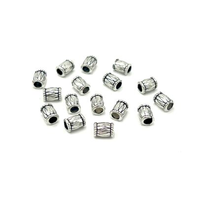 4x6 mm TESBİH ARA MALZEMESİ, ZAMAK DÖKÜM, BOYALI GÜMÜŞ KAPLAMA - 2