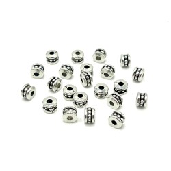 4x6 mm TESBİH ARA MALZEMESİ, ZAMAK DÖKÜM, BOYALI GÜMÜŞ KAPLAMA - 2