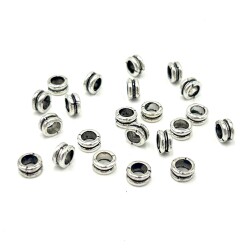 4x7 mm TESBİH ARA MALZEMESİ, ZAMAK DÖKÜM, BOYALI GÜMÜŞ KAPLAMA - 2