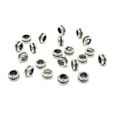 4x7 mm TESBİH ARA MALZEMESİ, ZAMAK DÖKÜM, BOYALI GÜMÜŞ KAPLAMA - 2