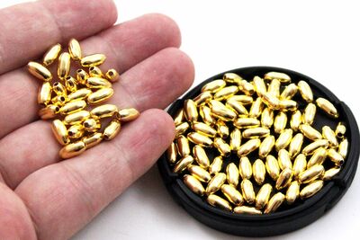 4x8 mm, ARPA MODEL METAL BONCUK, DEMİR MİSKET, SARI KAPLAMA - 2