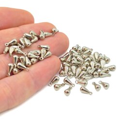 4x8 mm DAMLA ŞEKİLLİ PRİNÇ SALLANTI, NİKEL KAPLAMA - ERTÜRK