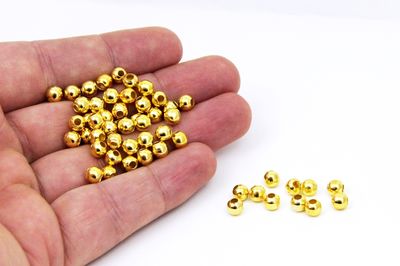 5 mm, METAL BONCUK, DEMİR MİSKET, SARI KAPLAMA - 3