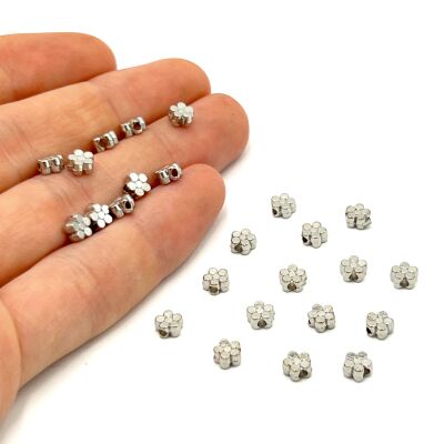 5 mm, PAPATYA DESENLİ BİLEKLİK ARA APARATI, ZAMAK NİKEL KAPLAMA - 1