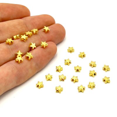 5 mm, YILDIZ DESENLİ BİLEKLİK ARA APARATI, ZAMAK LAK KAPLAMA - 1