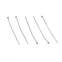 50 mm, TOP BAŞLI TAKI ÇİVİSİ, PİRİNÇ, NİKEL KAPLAMA - ERTÜRK