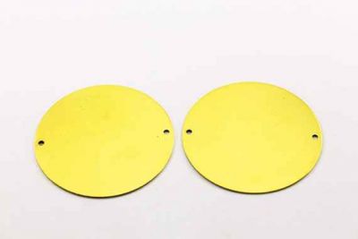 40 mm DÜZ YUVARLAK ÇİFT DELİK PUL, HAM PİRİNÇ #1047H - 2