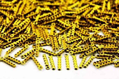 2,5x11 mm KULPLU DİKDÖRTGEN DESENLİ PUL, HAM PİRİNÇ #1117H - 3