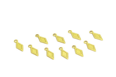 5x12 mm BAKLAVA DESENLİ PUL, HAM PİRİNÇ #1296H - 2