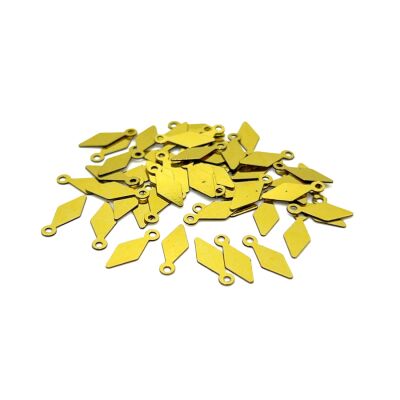 5x12 mm BAKLAVA DİLİMİ MODEL PLASTİK PUL PAYET, OYA PULU, NAKIŞ PULU, DÖKME PUL, ALTIN RENK - 1