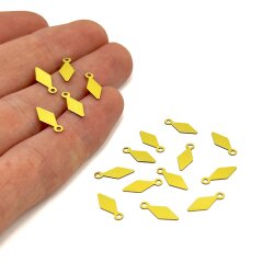 5x12 mm BAKLAVA DİLİMİ MODEL PLASTİK PUL PAYET, OYA PULU, NAKIŞ PULU, DÖKME PUL, ALTIN RENK - 2