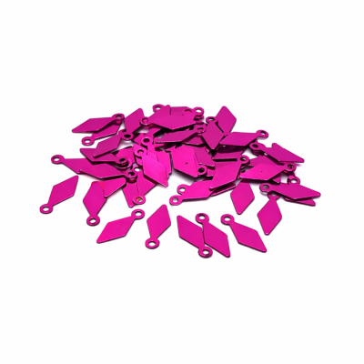 5x12 mm BAKLAVA DİLİMİ MODEL PLASTİK PUL PAYET, OYA PULU, NAKIŞ PULU, DÖKME PUL, FUŞYA RENK - 1