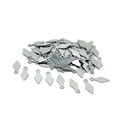 5x12 mm BAKLAVA DİLİMİ MODEL PLASTİK PUL PAYET, OYA PULU, NAKIŞ PULU, DÖKME PUL, GÜMÜŞ RENK - 1