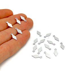 5x12 mm BAKLAVA DİLİMİ MODEL PLASTİK PUL PAYET, OYA PULU, NAKIŞ PULU, DÖKME PUL, GÜMÜŞ RENK - 2