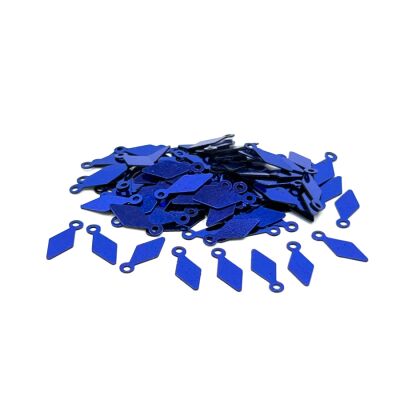 5x12 mm BAKLAVA DİLİMİ MODEL PLASTİK PUL PAYET, OYA PULU, NAKIŞ PULU, DÖKME PUL, MAVİ RENK - 1