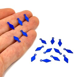 5x12 mm BAKLAVA DİLİMİ MODEL PLASTİK PUL PAYET, OYA PULU, NAKIŞ PULU, DÖKME PUL, MAVİ RENK - 2