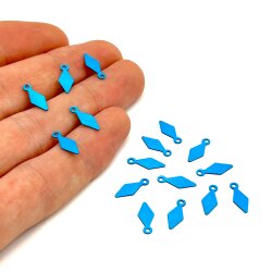 5x12 mm BAKLAVA DİLİMİ MODEL PLASTİK PUL PAYET, OYA PULU, NAKIŞ PULU, DÖKME PUL, TURKUAZ RENK - 2