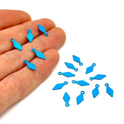 5x12 mm BAKLAVA DİLİMİ MODEL PLASTİK PUL PAYET, OYA PULU, NAKIŞ PULU, DÖKME PUL, TURKUAZ RENK - 2