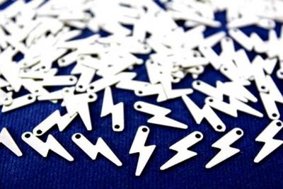 5x14 mm ŞİMŞEK DESENLİ TEK DELİK PUL, NİKEL KAPLAMA PİRİNÇ #906N - 2