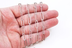 5x15 mm ÇELİK ZİNCİR, ATAÇ ZİNCİR, GÜMÜŞ RENK, 1. KALİTE KARARMAZ - ERTÜRK