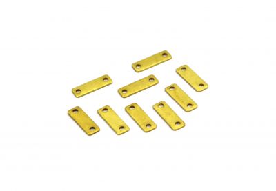 5x15 mm DİKDÖRTGEN ÇİFT DELİK PUL, HAM PİRİNÇ, #1258H - 2