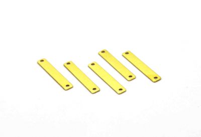 5x30 mm DİKDÖRTGEN ÇİFT DELİK PUL, HAM PİRİNÇ, #1261H - 2
