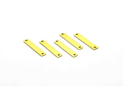 5x30 mm DİKDÖRTGEN ÇİFT DELİK PUL, HAM PİRİNÇ, #1261H - 3