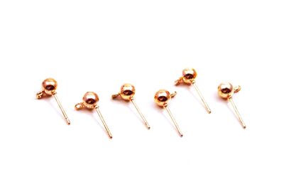 5x15 mm KULPLU TOPLU KÜPE İĞNESİ, ROSE KAPLAMA